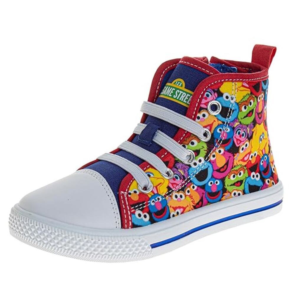 Sesame Hi Top Sneakers Street Elmo Lace Up Multicolor Size 9